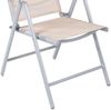 Garten Klappstuhl Gartenstuhl Hochlehner Alu Textilen Silbergrau/Beige Bild 2
