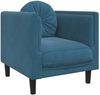 vidaXL 3-tlg. Sofagarnitur mit Kissen Blau Samt 3209255 Bild 4