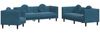 vidaXL 3-tlg. Sofagarnitur mit Kissen Blau Samt 3209255 Bild 2