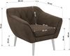 Polstersessel PIRS 1 skandinavischer Design 1-Sitzer, Sessel mit Wellenfederung, weiße Füße, Einzelsessel, Hoher Sitzkomfort - Braun Velvet Bild 5