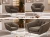Polstersessel PIRS 1 skandinavischer Design 1-Sitzer, Sessel mit Wellenfederung, weiße Füße, Einzelsessel, Hoher Sitzkomfort - Braun Velvet Bild 2