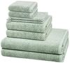 Cawö Pure 8 tlg. Frottier-Set - 2 X Handtuch (50 X 100cm), 2 X Duschtuch (80 X 150cm), 2 X Gästetuch (30 X 50cm), 2 X Waschhandschuh (16 X 22cm) - 494 g/m2 - Eukalyptus Bild 3