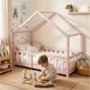en. casa Kinderbett, »Treviolo« Haus-Optik Montessori 70x140 cm Rosa / Weiß Bild 4