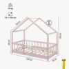 en. casa Kinderbett, »Treviolo« Haus-Optik Montessori 70x140 cm Rosa / Weiß Bild 3