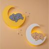COZYCOLLECTIONS LED Wandleuchte Handbemaltes LED-Wandnachtlicht „Elefant auf dem Mond“ in Holzoptik, LED, Warmweiß, Montessori-Design: ruhige Formen, warmes LED, kabellos Bild 2