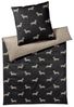 Elegante Mako Satin Bettwäsche Dogs 24540-9 Dackel Schwarz 135x200 Bild 4
