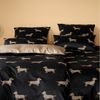 Elegante Mako Satin Bettwäsche Dogs 24540-9 Dackel Schwarz 135x200 Bild 2