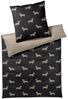 Elegante Mako Satin Bettwäsche Dogs 24540-9 Dackel Schwarz 135x200 Bild 5