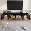 TV-Schrank aus MDF mit 4 Türen & Kabelmanagement, 170x36x54 cm, Schwarz Bild 3