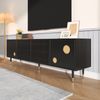 TV-Schrank aus MDF mit 4 Türen & Kabelmanagement, 170x36x54 cm, Schwarz Bild 2