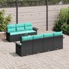 vidaXL Gartensofa-set mit Kissen 8 pcs Schwarz Poly-Rattan 3345276 Bild 3