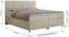 Boxspringbett Doppelbett Polsterbett Kunstlederbett mit Bettkasten - ROMA - 140x200cm - Beige Velours - H3 Bild 5