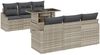 vidaXL Garten-Sofa-Set mit Kissen 7 pcs Hellgrau Poly-Rattan 3348928 Bild 2