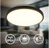 B.K.Licht LED Deckenleuchte BK_DL1615 Bad Deckenlampe mit Bewegungsmelder, 3m Reichweite, Bewegungsmelder, LED fest integriert, Warmweiß, 120° Erfassungswinkel, IP54, 13W, 1.300 Lm, 3.000K, Ø27cm, Schwarz Bild 3