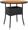 vidaXL Gartentisch Ø80x75 cm Akazienholz und Poly Rattan Schwarz 310608 Bild 5