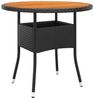 vidaXL Gartentisch Ø80x75 cm Akazienholz und Poly Rattan Schwarz 310608 Bild 4