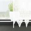 vidaXL Spitzenvorhang mit Vorhängen Floral Weiß 160 x 750 cm Polyester 4107830 Bild 3