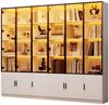 MODFU Vitrine Regal 240x200x32 cm mit 12 Türen, aus MDF & Glas, mit LED-Beleuchtung (Packung, 2-St, Stauraum mit integrierter Kippsicherung) Schlanke 200cm Vitrine, Elegante Präsentation für Sammlerstücke Bild 2