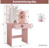 SONNI Schminktisch Schminktisch klein Erhältlich mit Beleuchtung,Schwarze/weiße/Rosa, 70x40x140cm Bild 3