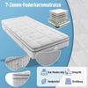 Novelux 7-Zonen Hybrid-Matratze 90x200 cm H3 – Ergonomische Taschenfederkernmatratze mit Kaltschaum, 25 cm Höhe, Atmungsaktiv, bis 140 kg, Allergiker, Weiß Bild 4