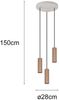 Moderne LED Cluster Pendelleuchte 3-flammig Hellgrau Coffee Ø 28cm Bild 3