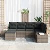 vidaXL Garten-Sofa-Set mit Kissen mit Speicher 6 pcs Grau Poly-Rattan 3355798 Bild 3