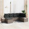 vidaXL Garten-Sofa-Set mit Kissen mit Speicher 6 pcs Grau Poly-Rattan 3355798 Bild 1