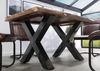 Baumtisch Sheesham 160x90x77 natur sandgestrahlt / X-Beine anthrazit glänzend FREEFORM 5 Bild 3