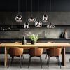 Hängeleuchte, Metall schwarz, Glas chrom bedampft, H 150 cm Bild 2