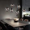 Hängeleuchte, Metall schwarz, Glas chrom bedampft, H 150 cm Bild 3