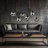 Hängeleuchte, Metall schwarz, Glas chrom bedampft, H 150 cm Bild 5