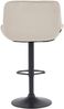 2er Set Barhocker PONOR - Samt Creme 50x50x85 cm Schwarz | Barstuhl Höhenverstellbar Mit Lehne Drehbar Tresenhocker Tresenstuhl Kneipenhocker Bild 2
