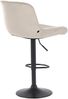 2er Set Barhocker PONOR - Samt Creme 50x50x85 cm Schwarz | Barstuhl Höhenverstellbar Mit Lehne Drehbar Tresenhocker Tresenstuhl Kneipenhocker Bild 3