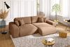 Ecksofa Schlaffunktion ausziehbar Bettkasten Polsterecke L-Couch Cord Hellbraun Bild 3