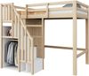 Kindereinzelbett 90×200 cm aus Holz mit hydraulischem Stauraum, grau Bild 5