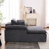 Flieks Relaxsessel Einzelsofa, Lesesessel rahmenlos mit breiten Armlehnen & 3 Kissen, Cord, Grau Bild 3