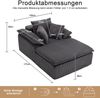 Flieks Relaxsessel Einzelsofa, Lesesessel rahmenlos mit breiten Armlehnen & 3 Kissen, Cord, Grau Bild 4