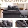 Flieks Relaxsessel Einzelsofa, Lesesessel rahmenlos mit breiten Armlehnen & 3 Kissen, Cord, Grau Bild 5