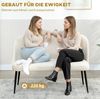 2-Sitzer-Sofa 127 x 63 x 84,5 cm in Beige mit Metallrahmen und samtartigem Bezug Bild 2