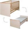 roba Babyzimmer Set Jil - 2-teiliges Set mit Kombi-Kinderbett 70x140cm + Wickelkommode mit abnehmbarem Wickelaufsatz - Cashmere / Holzdekor Chestnut Bild 4