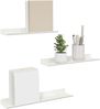 vidaXL Schwebendes Regal Wandmontiert 3 pcs Weiß 40 x 9 x 2,5 cm Stahl 8003935 Bild 3