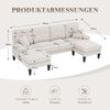 4-Sitzer Wohnlandschaft in U-Form B 250 x T 130 x H 88 cm aus Leinenstoff mit 2 Chaise-Lounges Bild 5