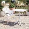 Gartenmöbel-Set ALMA mit 2 Stühlen - 168x60x80cm, Kunststoff, Weiß | Balkonset Gartenset Tisch mit Stühlen Bistroset Outdoor Bild 2