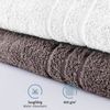 Komfortec 2er Saunatuch Set 80x200 cm aus 100% Baumwolle, XXL-Saunatücher, Sauna Handtuch, Weich, Groß, Frottee, Schnelltrocknend, Anthrazit Grau/Weiß Bild 4