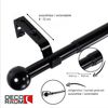 Deco-Raum® Deco-Raum Gardinenstange ausziehbar Flexa Schwarz-matt Endstück Kugel 16/19mm | Länge: 160-300cm | Material: Metall | Farbe: Schwarz-matt Bild 2
