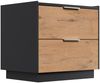 Design Nachttisch Kommode Artem 60cm B, 2 Softeinzüge Oak : Oak / Grafit Bild 4