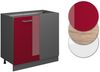 Eckunterschrank R-Line Rot Hochglanz 86 cm ohne Arbeitsplatte Vicco Bild 5
