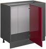 Eckunterschrank R-Line Rot Hochglanz 86 cm ohne Arbeitsplatte Vicco Bild 4