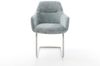Freischwinger Pejo-Flex Chenille Pastellblau Freischwinger rund Edelstahl Taschenfederkern Bild 2