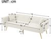 Schlafsofa 175 x 64 x 72 cm mit Bettfunktion, Seitentaschen und vergoldeten Beinen Bild 4